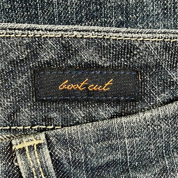 Seven 7 Premium Denim Bootcut Jeans Women 4 Blue Medium Wash Low Rise Embroidery - Picture 6 of 8